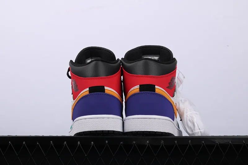 All categories Air Jordan Jordan series basketball shoes Air Jordan 1 Mid Air Jordan 1 Mid four-color stitching toe mid-top full toe layer authentic 554724-125